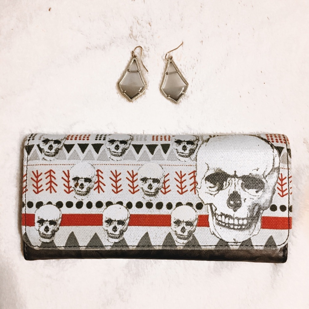 skull leather wallet